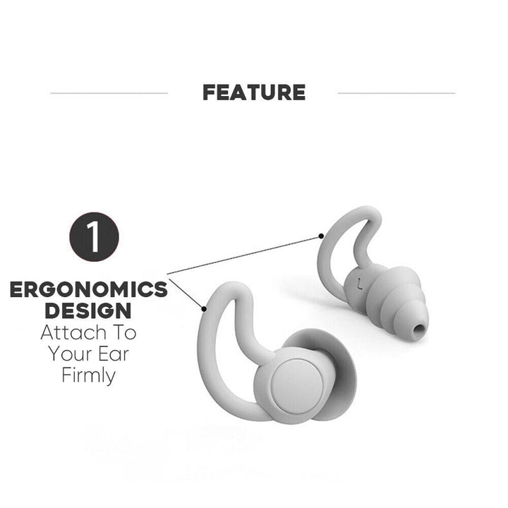 Reusable Silicone Sleep Earplugs with 25dB Noise Reduction and Case | Soft Silicone Plugs for Quieter Sleep | Earplugs