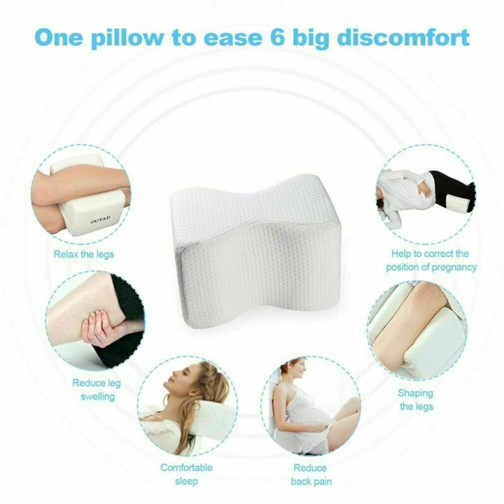 Memory Foam Knee Pillow with Washable Zip Cover for Hip Comfort | Hip, Leg and Lower Back Comfort | Knee Pillows