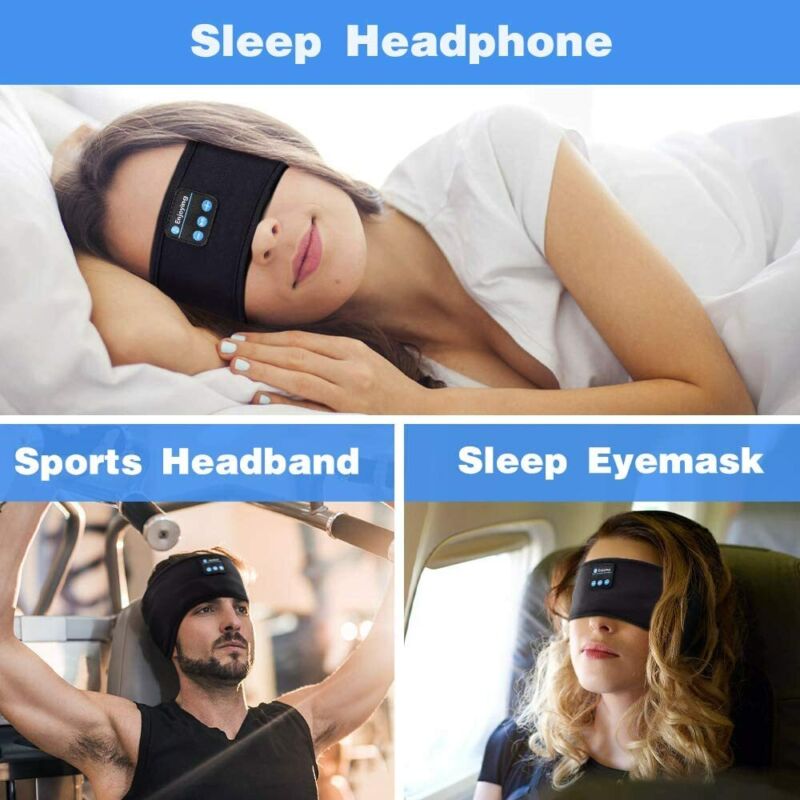 Bluetooth Sleep Headphones Headband with Flat Speakers for Side Sleepers | Soft Headband With Flat Speakers | Sleep Masks