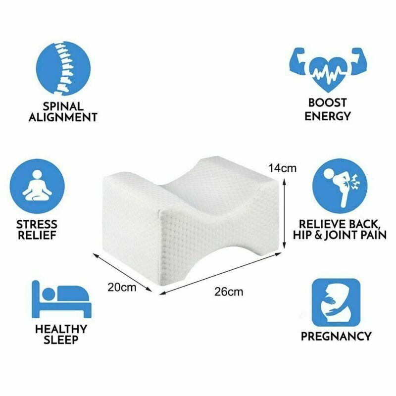 Memory Foam Knee Pillow with Washable Zip Cover for Hip Comfort | Hip, Leg and Lower Back Comfort | Knee Pillows