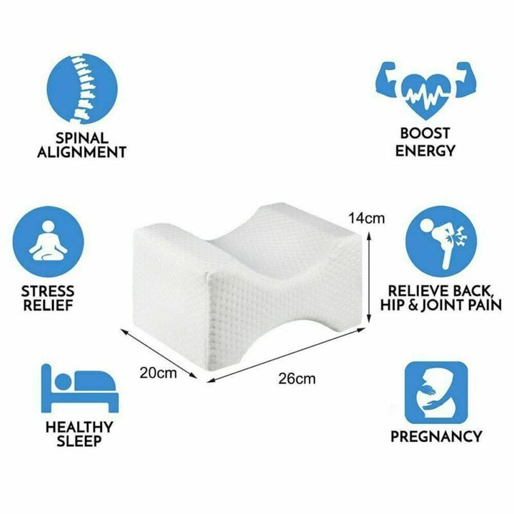 Memory Foam Knee Pillow with Washable Zip Cover for Hip Comfort | Hip, Leg and Lower Back Comfort | Knee Pillows