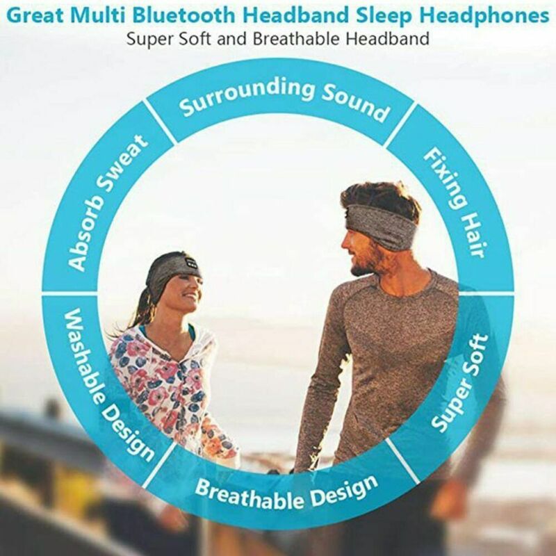 Bluetooth Sleep Headphones Headband with Flat Speakers for Side Sleepers | Soft Headband With Flat Speakers | Sleep Masks