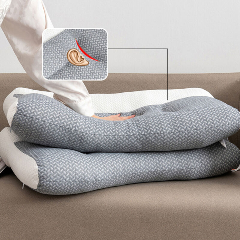 Ergonomic Cervical Pillow with 1100g Hollow Microfibre Fill for All Sleepers | Plush Support for Every Position | Bed Pillows