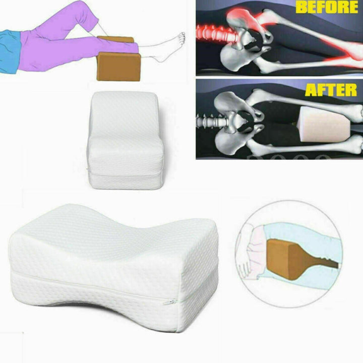 Memory Foam Knee Pillow with Washable Zip Cover for Hip Comfort | Hip, Leg and Lower Back Comfort | Knee Pillows