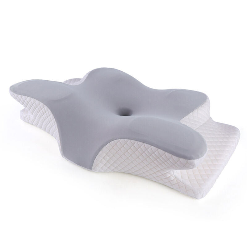 5-in-1 Ergonomic Memory Foam Cervical Pillow with Arm Rests and Silk Cover | Five Zones for Neck Comfort | Bed Pillows