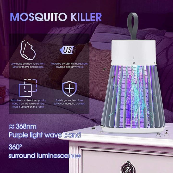 USB Rechargeable 365nm UV Mosquito Zapper Lamp for Indoor and Outdoor Use | Chemical-Free Zapper for Any Space | Insect Traps