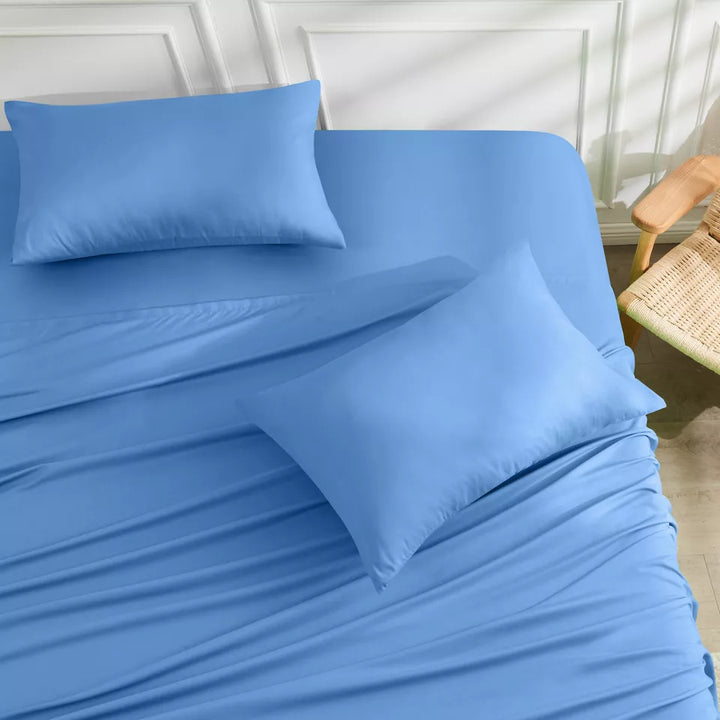 Bamboo Cooling Sheet Set with Fitted Sheet, Flat Sheet and Pillowcases | Cool, Breathable Bamboo Sheets | Bedding Sets