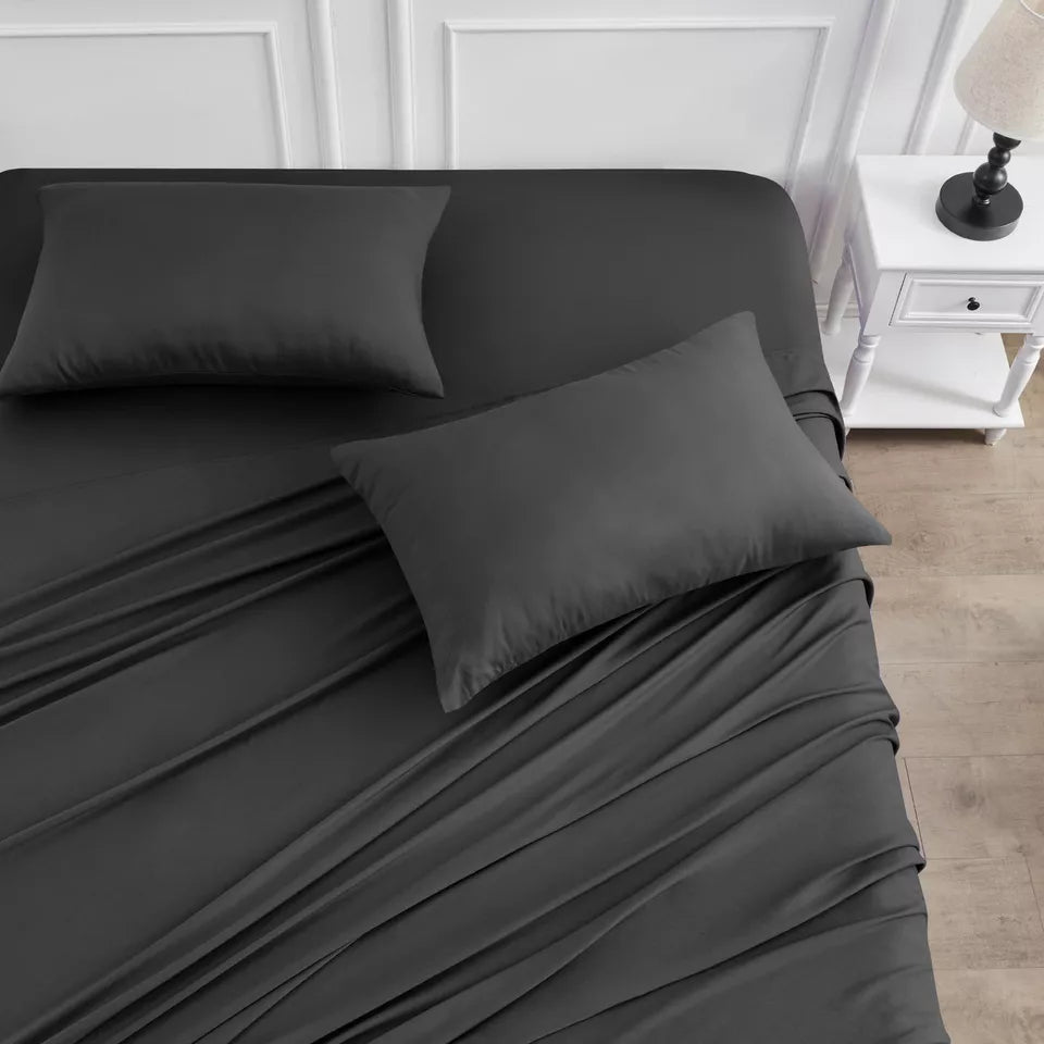 Bamboo Viscose Cooling Sheet Set with Fitted Sheet, Flat Sheet and Pillowcases | Cool Bamboo Sheets for Warm Sleepers | Bedding Sets