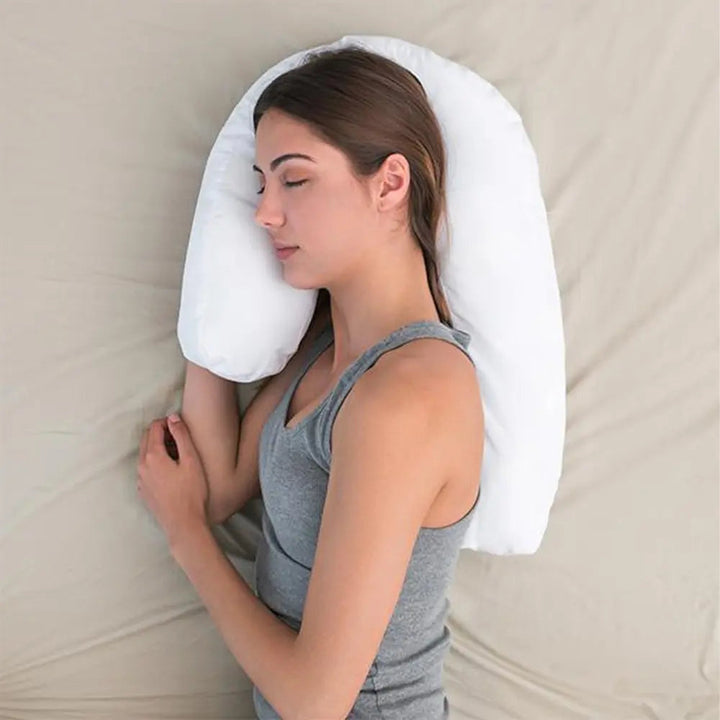 U-Shape Contour Pillow for Side Sleeping Comfort | Contoured Cradle for Side Sleepers | Bed Pillows