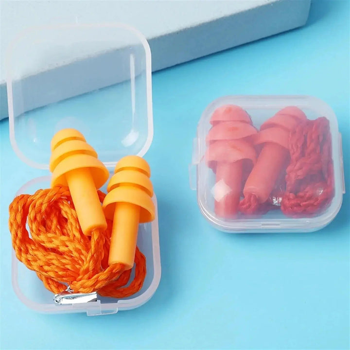 Moldable Silicone Earplugs with Cord for Sleeping and Swimming, Reusable Packs | Reusable Earplugs With Safety Cord | Earplugs