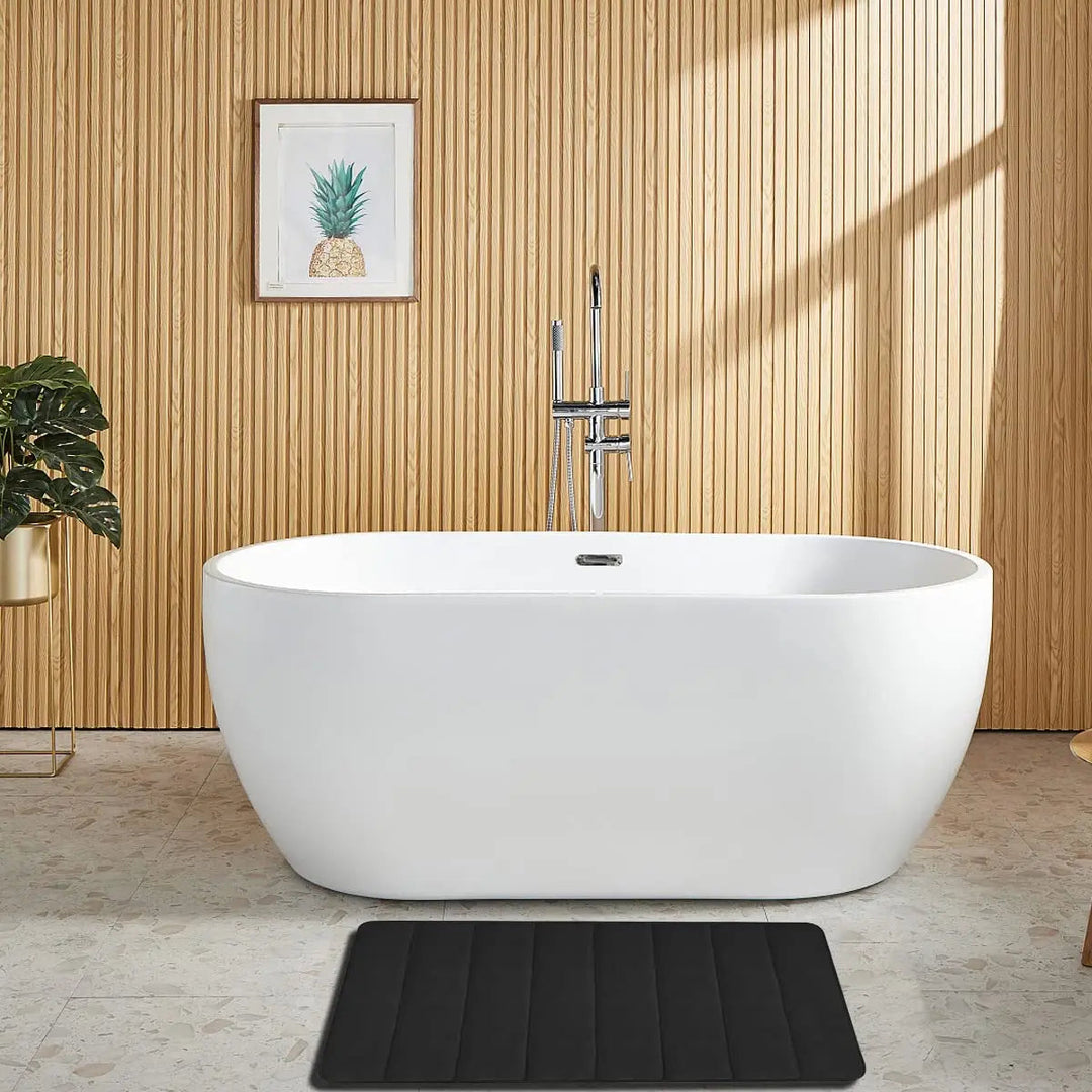 Velvet Memory Foam Bathroom Rug Set of 3 with Non Slip Backing | Plush, Absorbent Bath Rug Trio | Bath Rugs