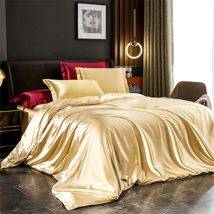 Luxury 100% Mulberry Silk Bedding Set, 4 Pieces with 200x230cm Duvet Cover | Smooth Silk Bedding for Luxury | Bedding Sets
