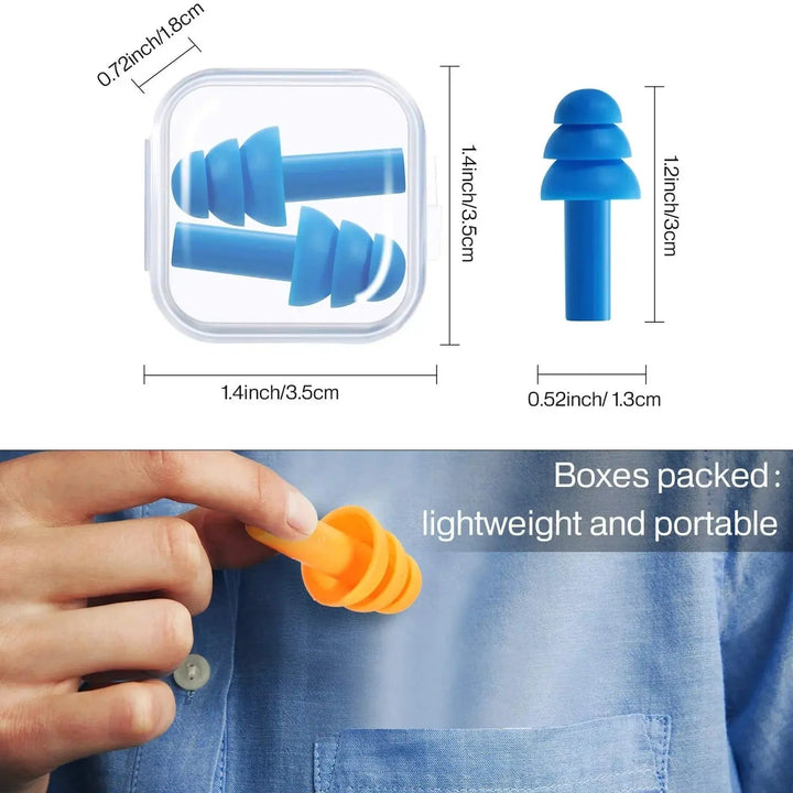 Moldable Silicone Earplugs with Cord for Sleeping and Swimming, Reusable Packs | Reusable Earplugs With Safety Cord | Earplugs