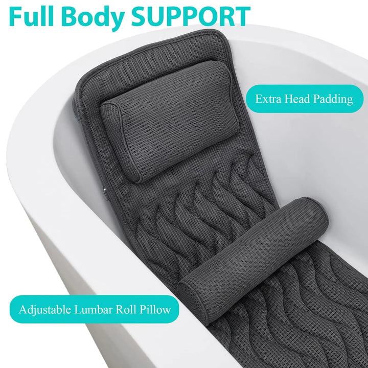 Full Body Bath Pillow with Non-Slip Underside | Soak in Comfort | Bath Pillows
