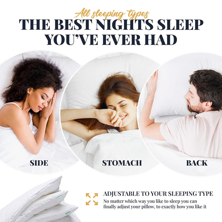Adjustable Layer Cooling Queen Pillow, 19 x 29 in | Tune Height and Firmness | Bed Pillows
