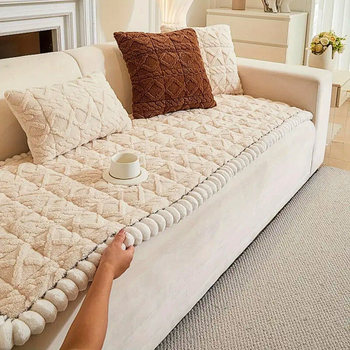 Plush Diamond Quilted Sofa Protector Cover with Anti Slip Backing | Plush Diamond Quilted Seat Cover | Sofa Covers