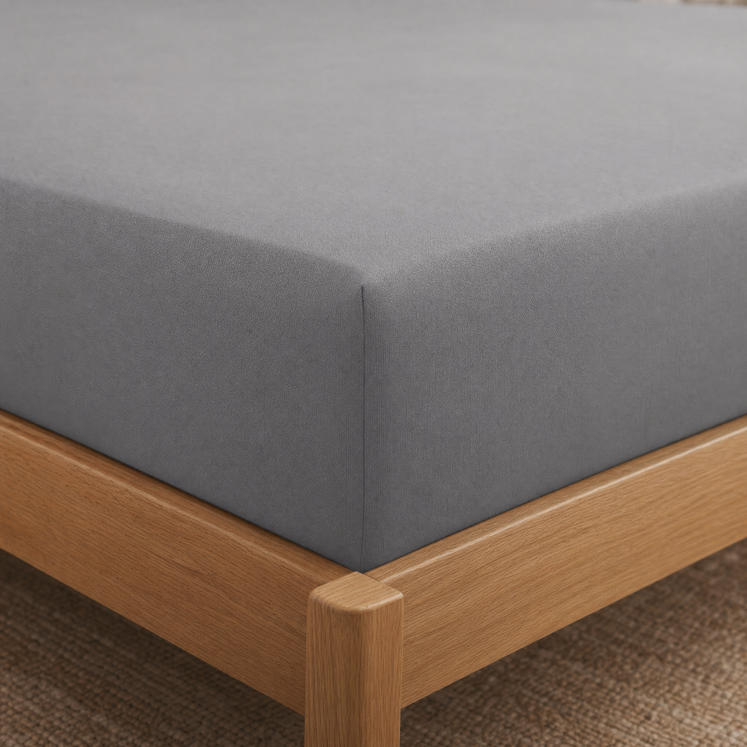 Deep Pocket Cotton Fitted Sheet with Non-Slip Corner Bands in Twin to King | Stays Drum-Tight on Deep Mattresses | Bedding Sets
