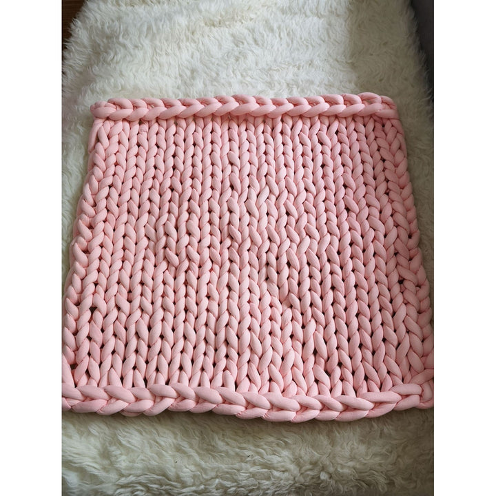 Hand-Woven Weighted Chunky Knit Throw Blanket with Braided Edges | Weighted Chunky Knit Texture | Weighted Blankets