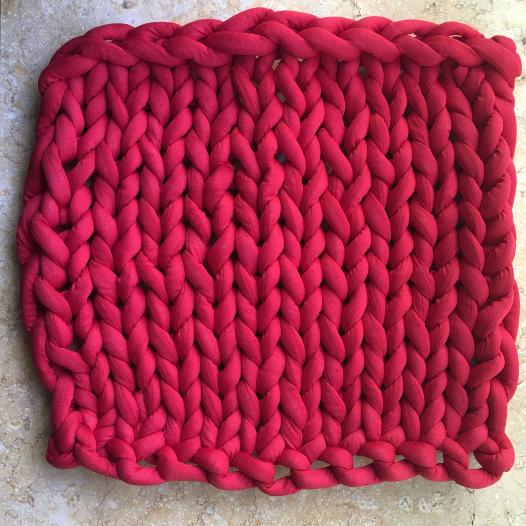Hand-Woven Weighted Chunky Knit Throw Blanket with Braided Edges | Weighted Chunky Knit Texture | Weighted Blankets