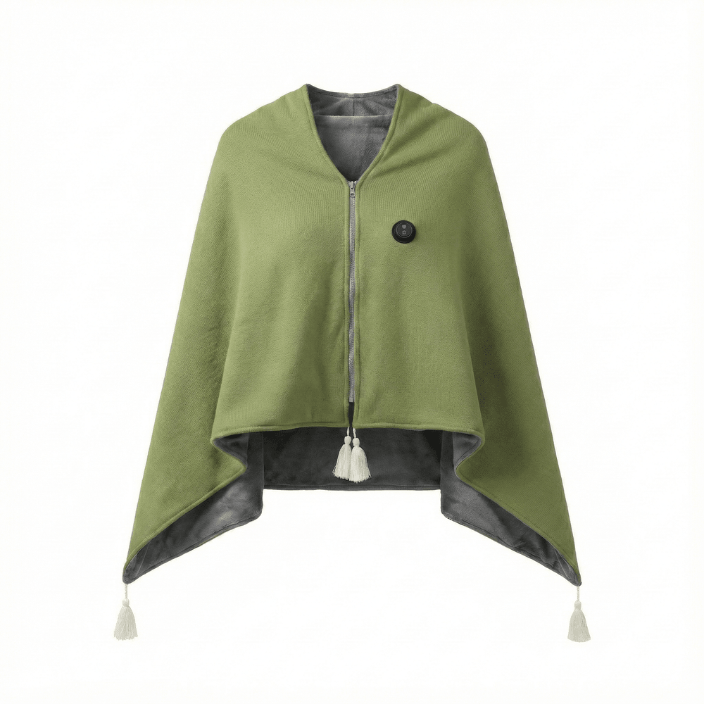 8-Zone USB Heated Shawl in A-Class Cotton, 150 x 80 cm with Zipper | Even 8-Zone Heated Cotton Shawl | Heated Blankets