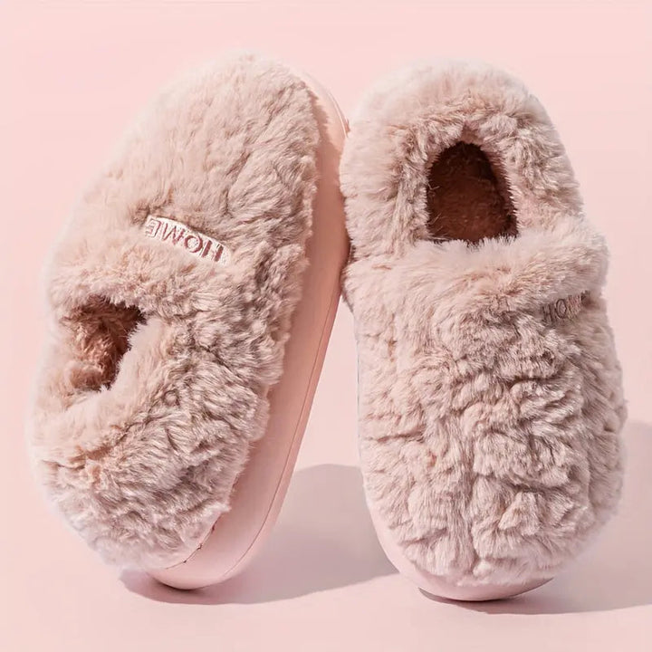 Microwavable Heated Slippers with Flaxseed Chambers and Faux Fur | Warm Feet on Chilly Evenings | Heated Slippers