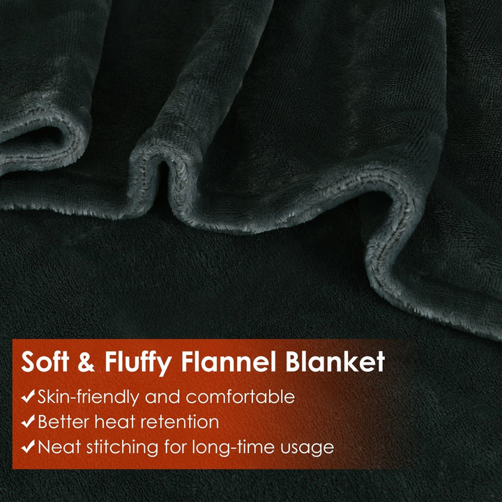 USB Wearable Heated Blanket Shawl with Zipper, 59 x 31 in Flannel Fleece | Cordless USB Shoulder Warmth | Heated Blankets