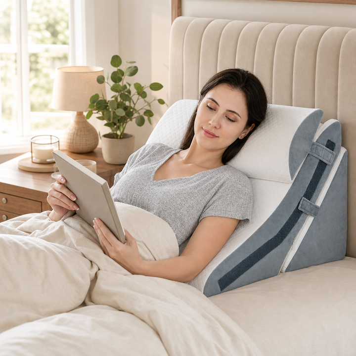 Adjustable Three-Piece Memory Foam Wedge System with 20 Positions | Set Your Angle Once and It Stays | Wedge Pillows