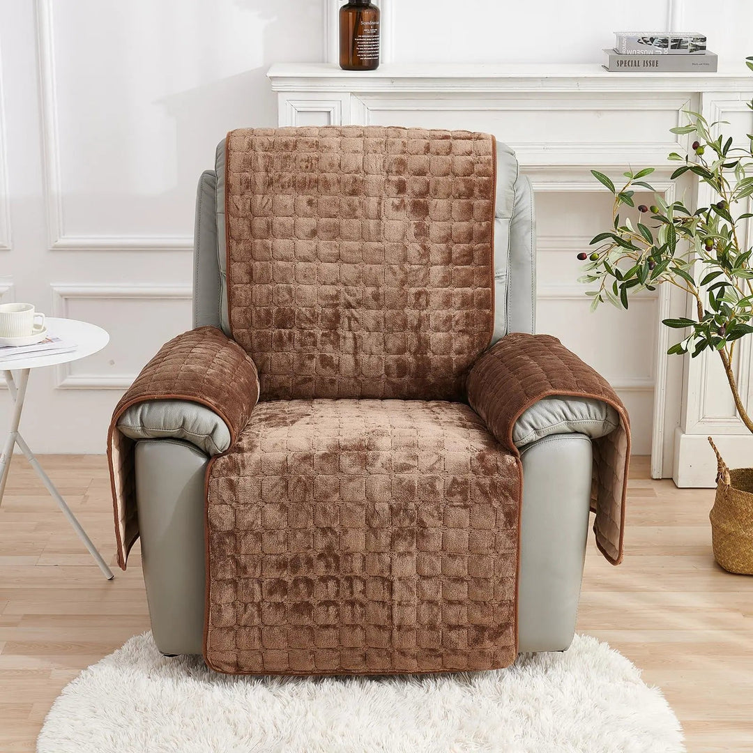 Washable Recliner Chair Slipcover with Elastic Straps for Kids and Pets | Stretch Slipcover for Recliners | Chair Covers