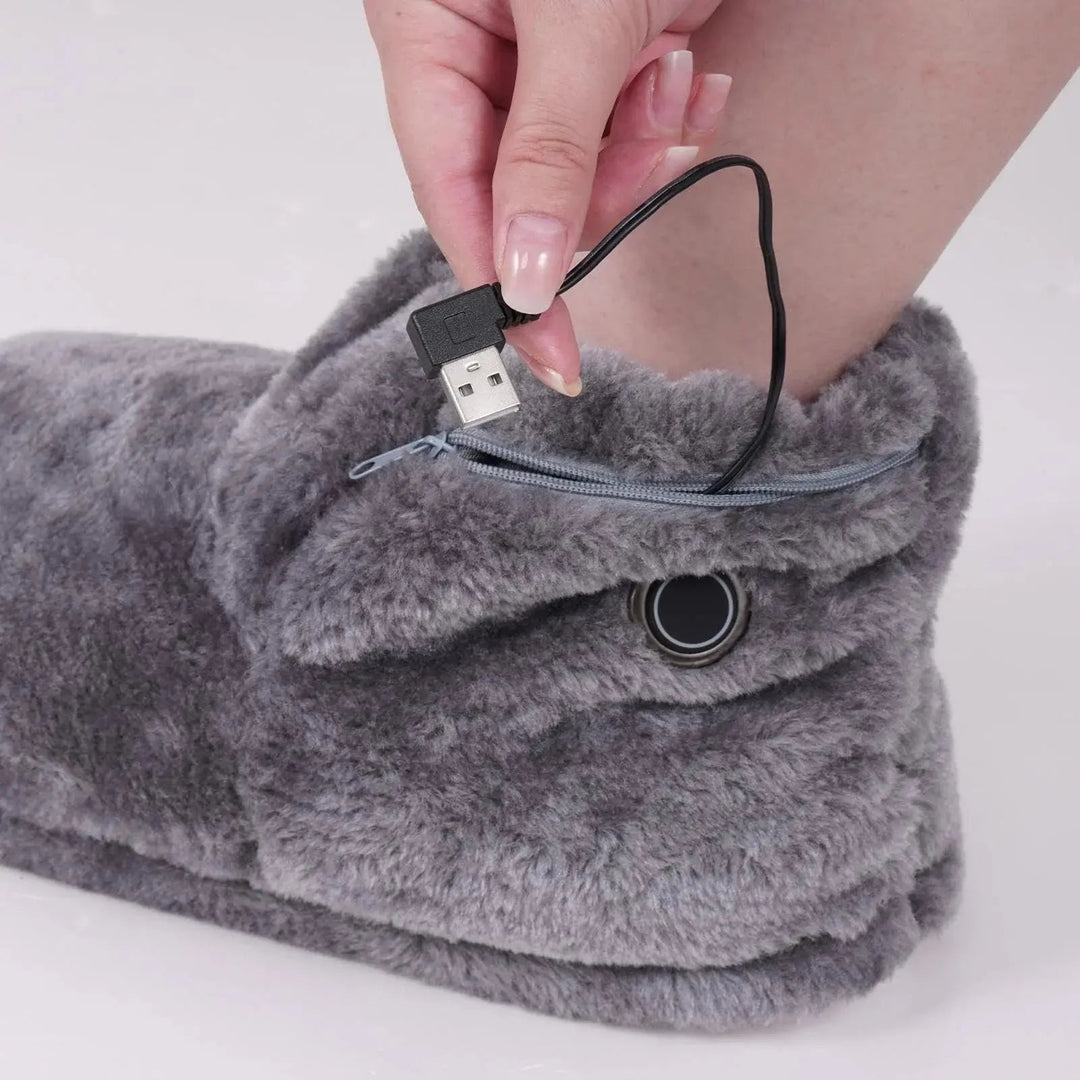 USB Heated Foot Warmer Slippers with Adjustable Heat | Plug-In Warmth for Cold Feet | Foot Warmers