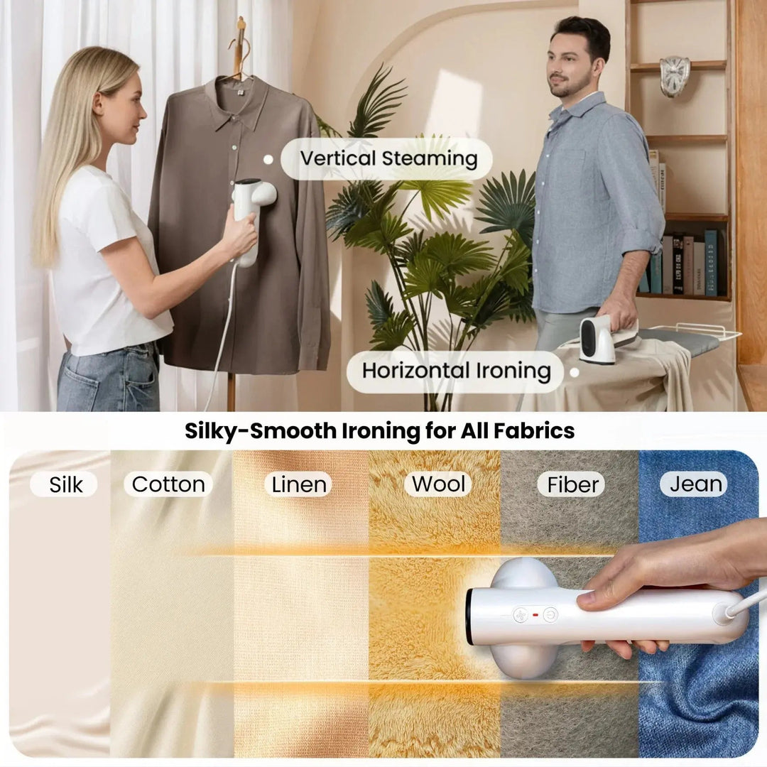 Handheld Vacuum Steamer for Clothes with 2300Pa Suction, 110-120V | One-Pass Garment Steamer | Garment Steamers
