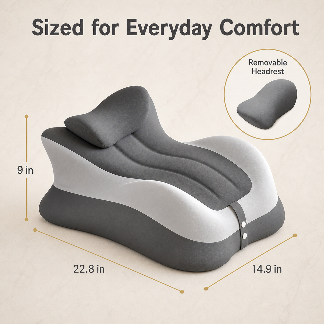 Memory Foam Prone Reading Pillow with Removable Headrest | Face-Down Reading in Comfort | Reading Pillows