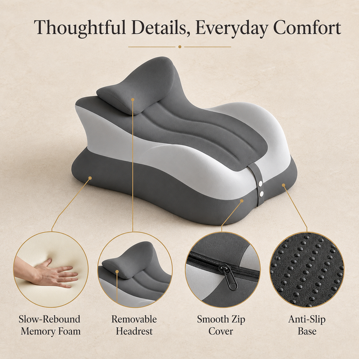Memory Foam Prone Reading Pillow with Removable Headrest | Face-Down Reading in Comfort | Reading Pillows