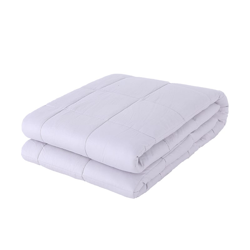 Quilted Cotton Weighted Blanket with Stitched Grid Pockets for Adults | Quilted Cotton Weighted Calm | Weighted Blankets