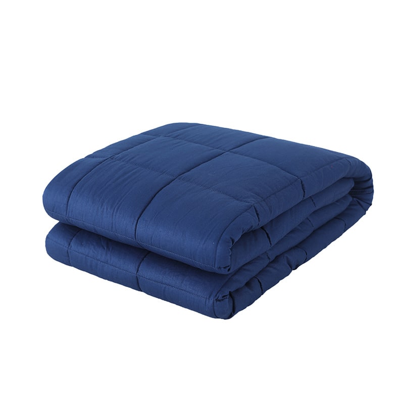 Quilted Cotton Weighted Blanket with Stitched Grid Pockets for Adults | Quilted Cotton Weighted Calm | Weighted Blankets
