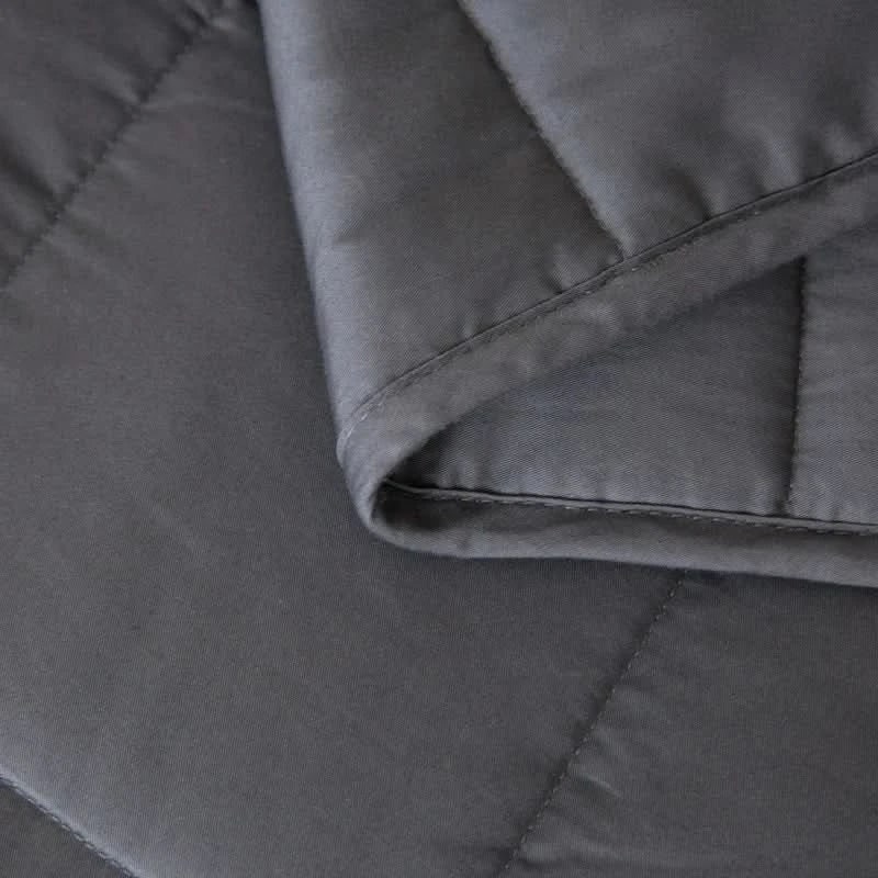 Quilted Cotton Weighted Blanket in Dark Grey, Six Sizes and Weights | Breathable Cotton Weighted Comfort | Weighted Blankets