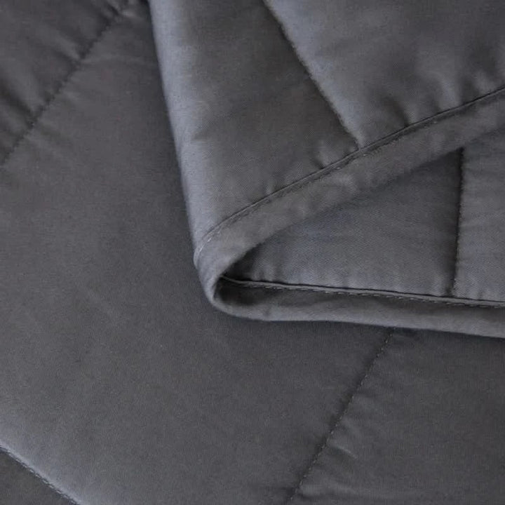 Quilted Cotton Weighted Blanket in Dark Grey, Six Sizes and Weights | Breathable Cotton Weighted Comfort | Weighted Blankets